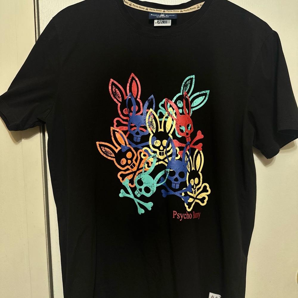 Psycho Bunny Black Tee with Logo Detail